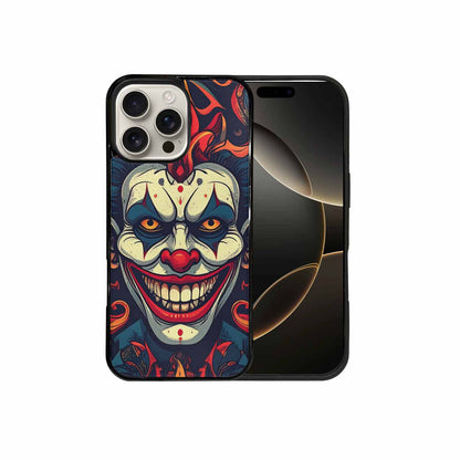 iPhone 16 Pro Max Case — Evil Circus Heads Faces Overlapping Patterns, Custom Made Phone Cover