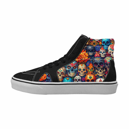 MEN'S Skull High Top Canvas Vibrant Chaos Shoes