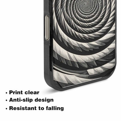 iPhone 15 Pro Max Case — Hypnotic Spiral Optical Illusion Motif High, Custom Designed Case Cover