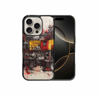 iPhone 16 Pro Case — Liminal Space Fragment Black Red Ink, Custom Print Case Cover