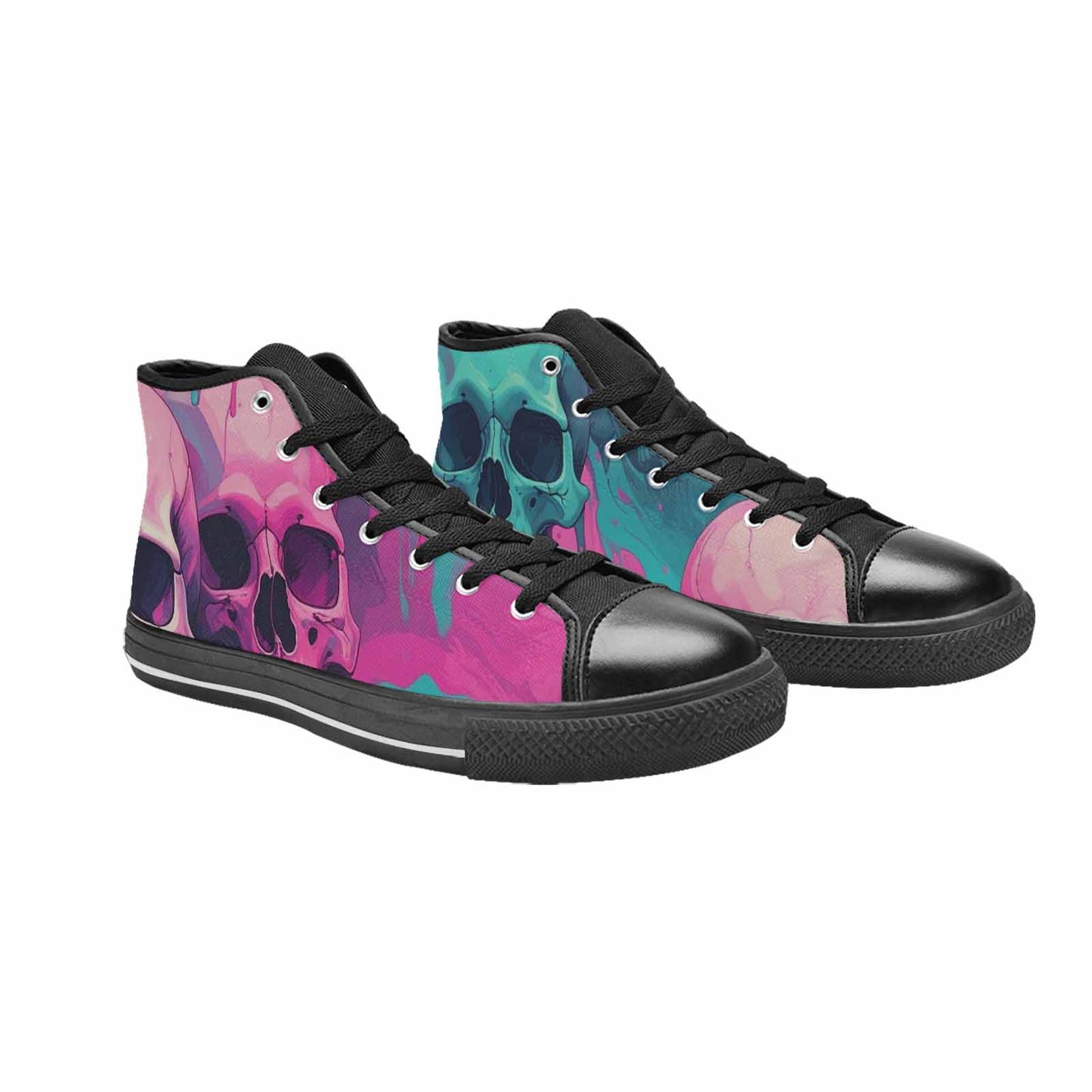 MEN'S Thousands Of Skulls High Top Canvas Wallpaper Art Shoes