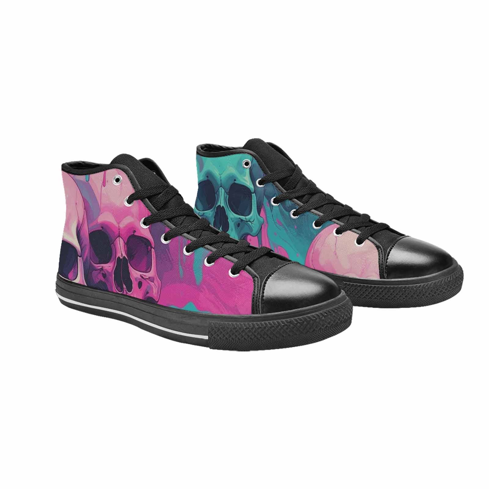 MEN'S Thousands Of Skulls High Top Canvas Wallpaper Art Shoes
