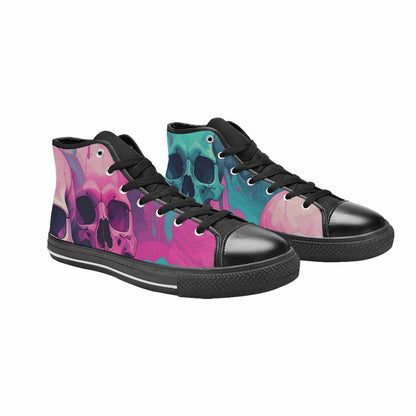 MEN'S Thousands Of Skulls High Top Canvas Wallpaper Art Shoes