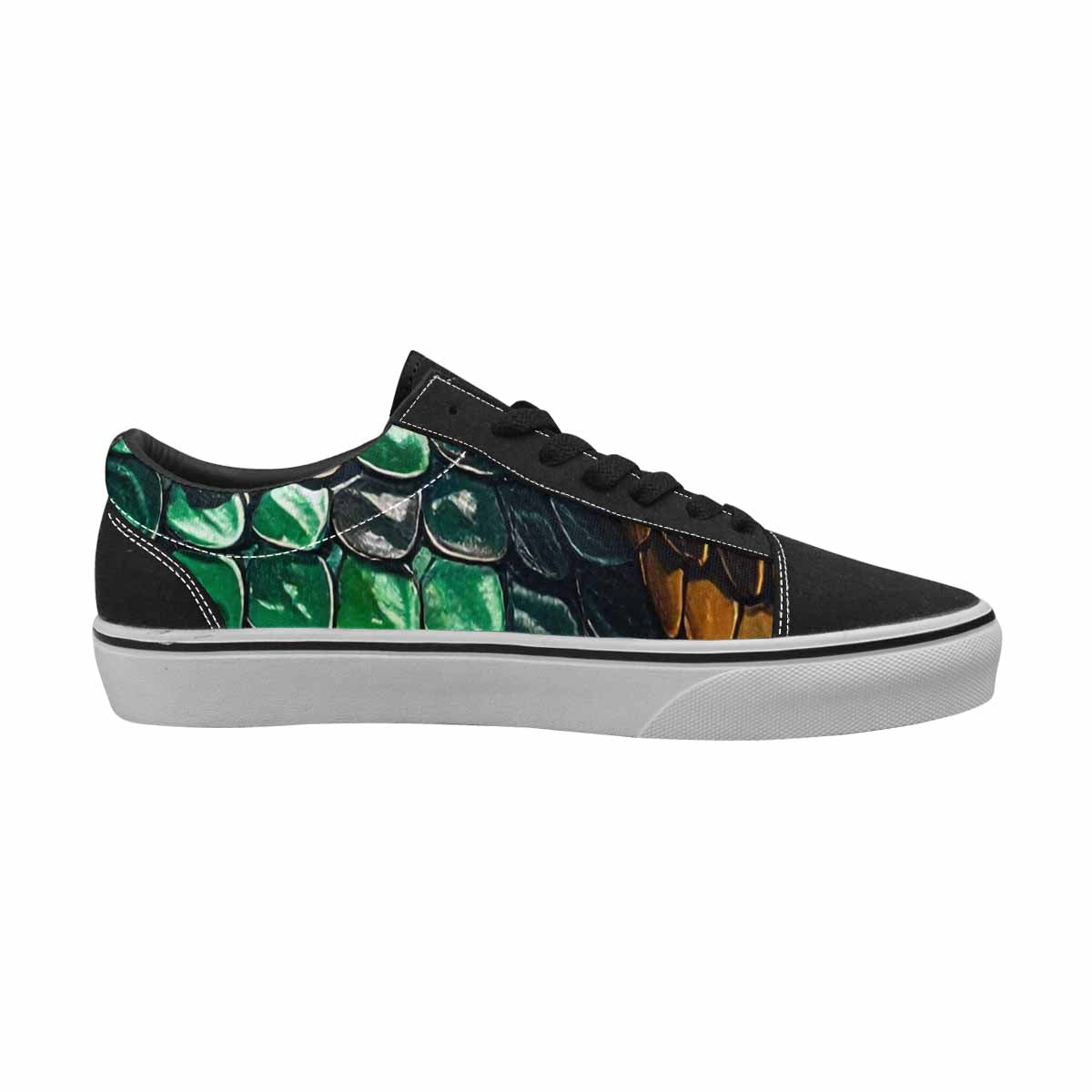 MEN'S Snake Skin Reptile Canvas Lace-Up Neon Fantasy Shoes