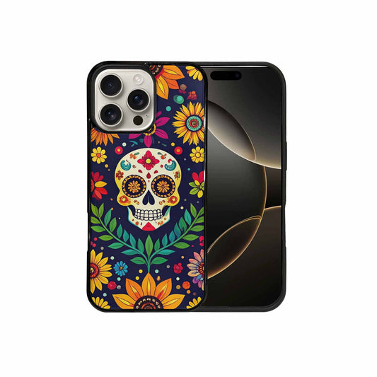 iPhone 16 Pro Max Case — Sunflowers And Skulls, Unique Phone Case Design