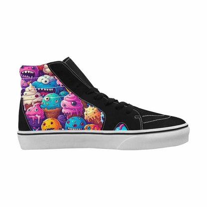 MEN'S Melting Ice Cream Monster High Top Canvas Cottagecore Custom Sneakers