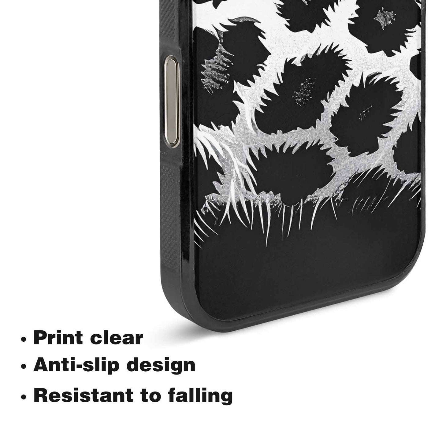 iPhone 16 Pro Case — Leopard Print Black And White Style, Original Design Phone Case
