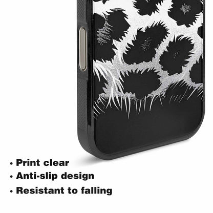 iPhone 16 Pro Case — Leopard Print Black And White Style, Original Design Phone Case