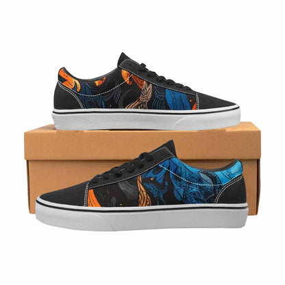 WOMEN'S Flame Burst Lace-Up Canvas Melting Art Sneakers