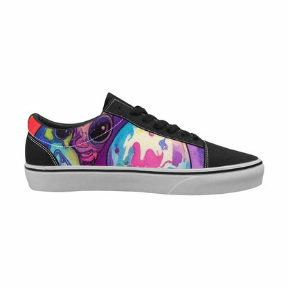 WOMEN'S Melting Aliens Lace-Up Canvas Melting Art Custom Sneakers