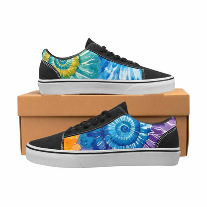 WOMEN'S Tie Dye Swirl Canvas Lace-Up Vibrant Chaos Custom Sneakers