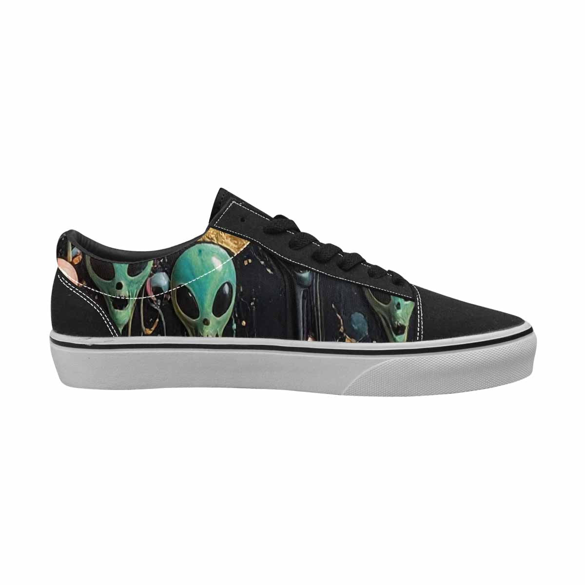 WOMEN'S Aliens  Marble Melting Lace-Up Canvas Surreal Custom Shoes