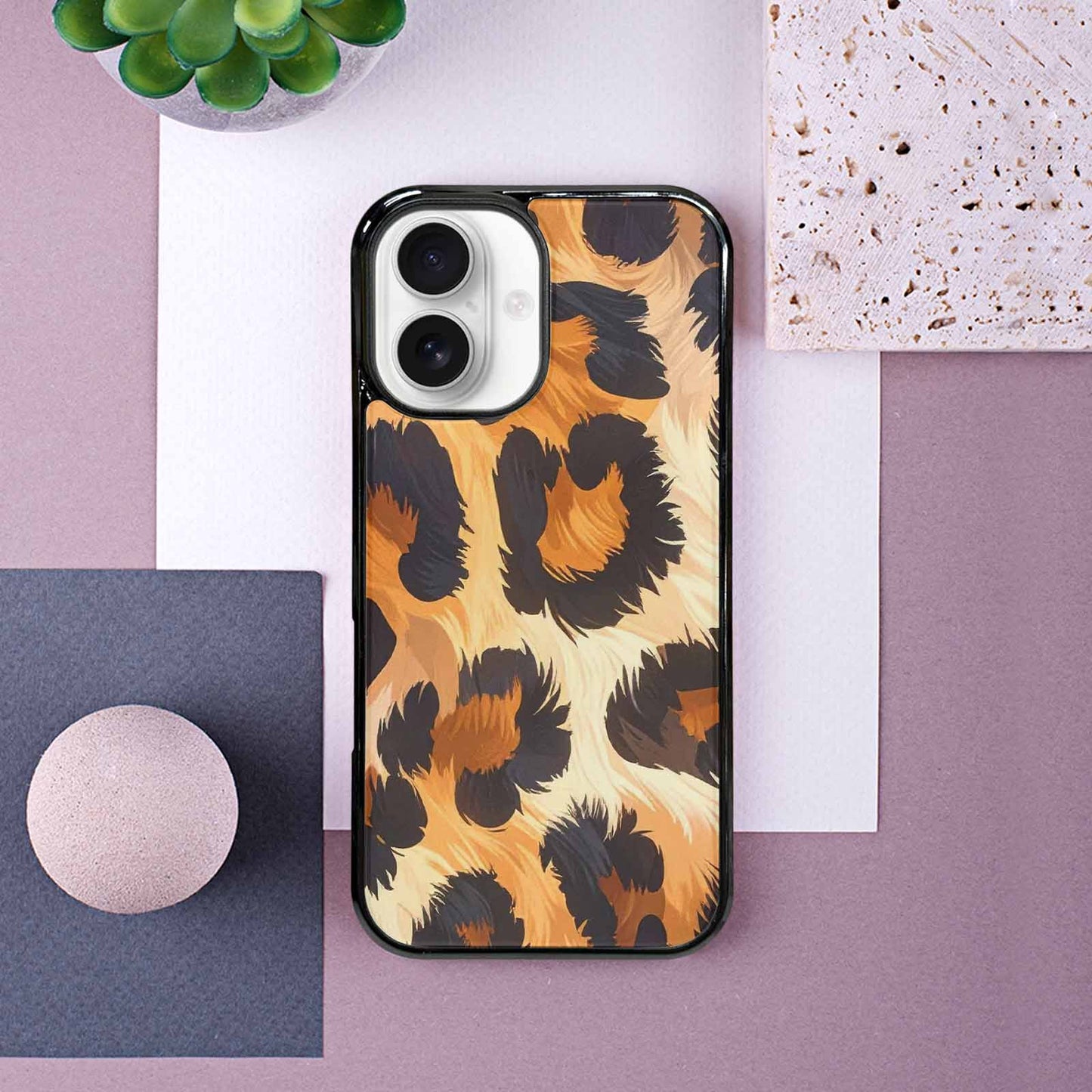 iPhone 16 Case — Leopard Soft Airbrush Gradient, Custom Made Phone Cover