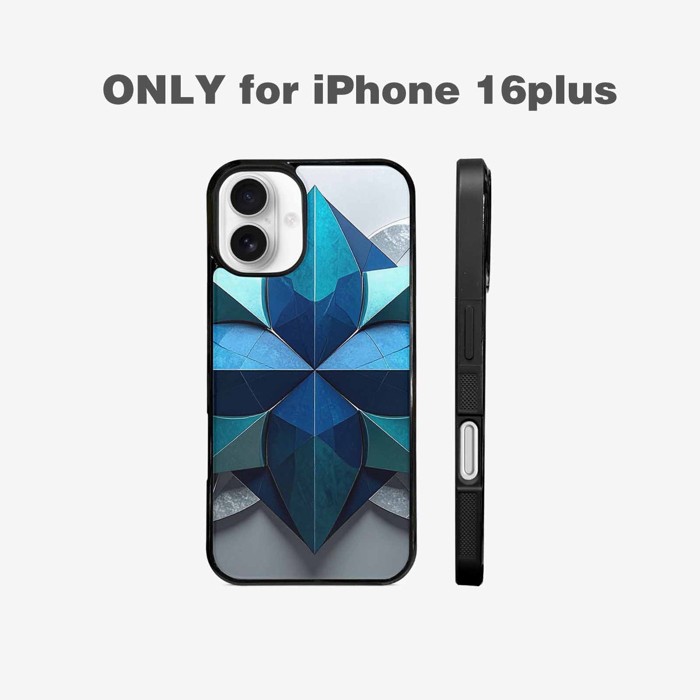 iPhone 16 Plus Case — Geometric Origami Art Pattern, Custom Made Phone Cover