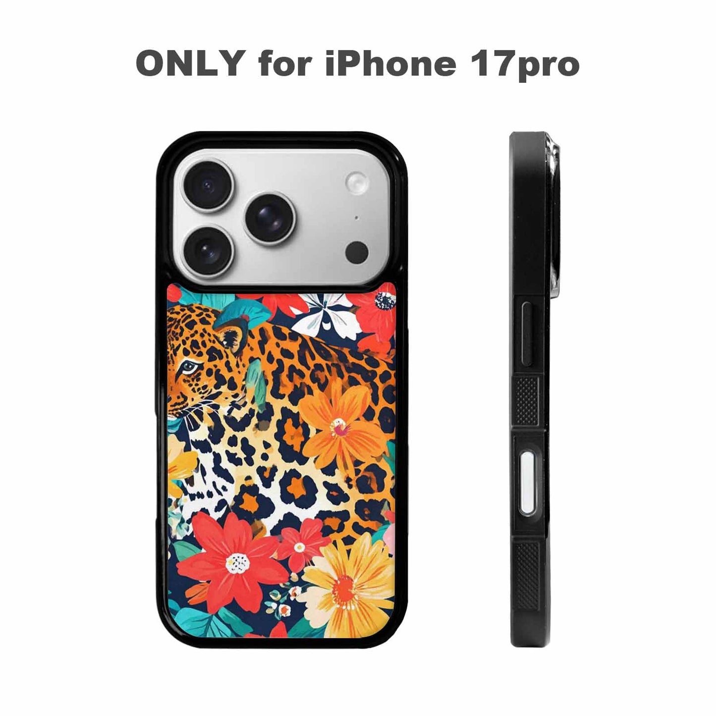 iPhone 17 Pro Case — Leopard Print Floral Seamless Pattern Animal, Custom Phone Case