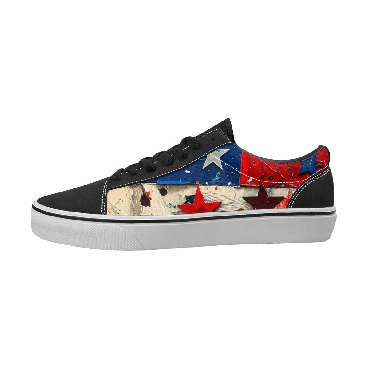 MEN'S Patriotic Canvas Unique Print Kaleidoscope Custom Printed Shoes