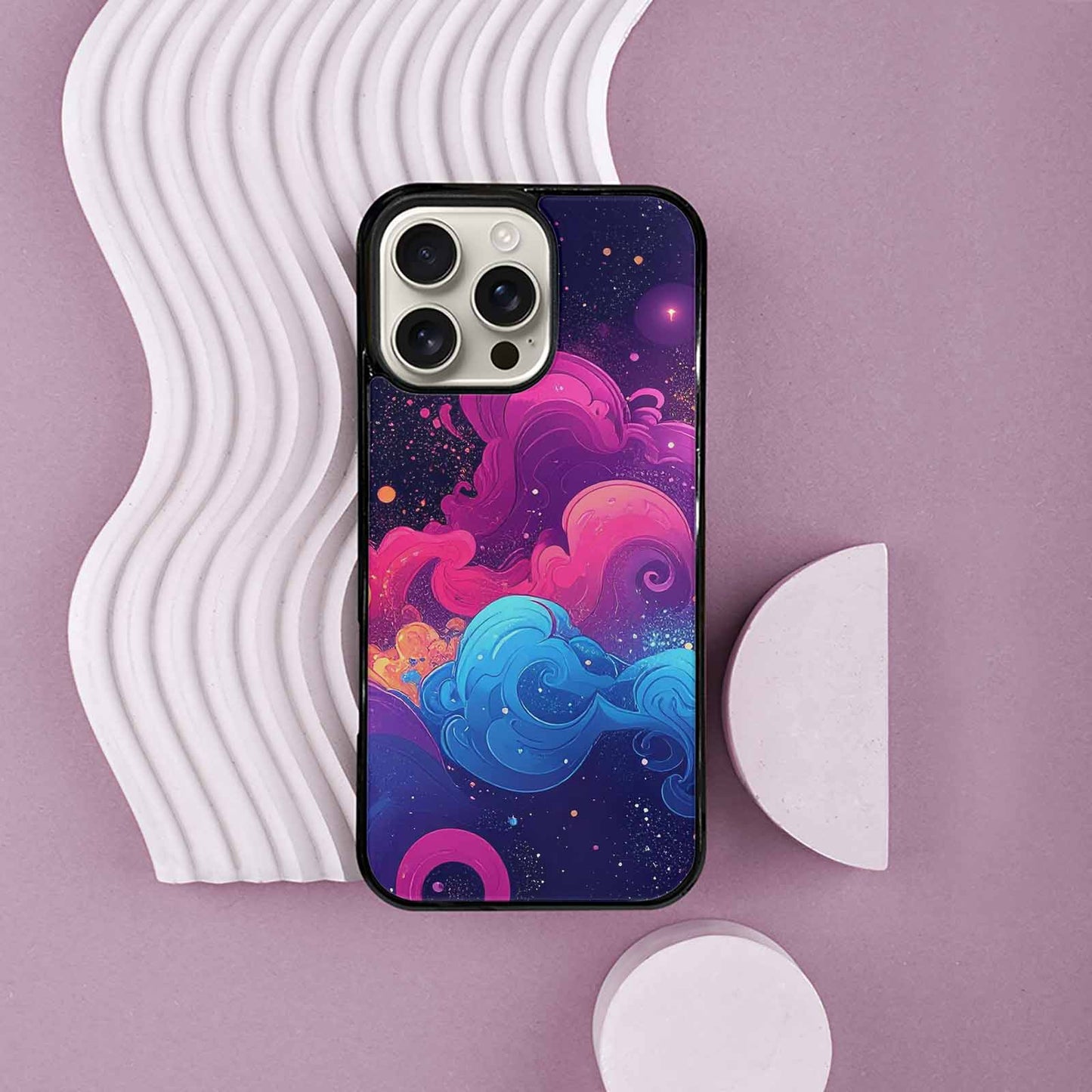 iPhone 16 Pro Max Case — Rose Galaxy Art Seamless Pattern Vibrant, Custom Made Phone Cover