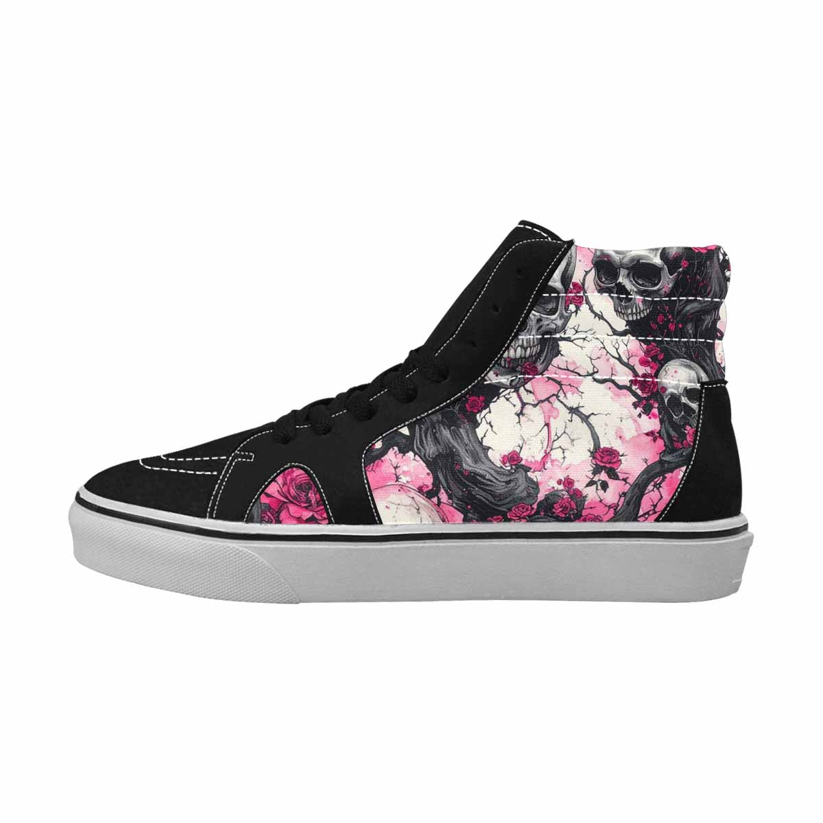 MEN'S Skull Roses High Top Canvas Vibrant Chaos Sneakers
