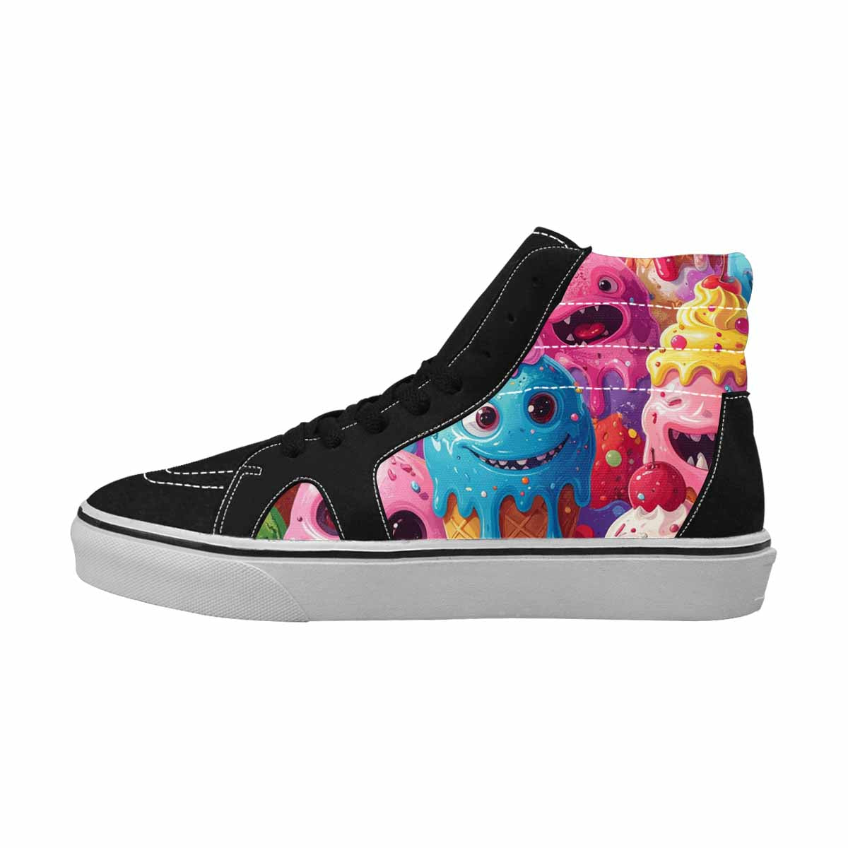 WOMEN'S Melting Icecream Monster Cherry High Top Canvas Y2K Shoes