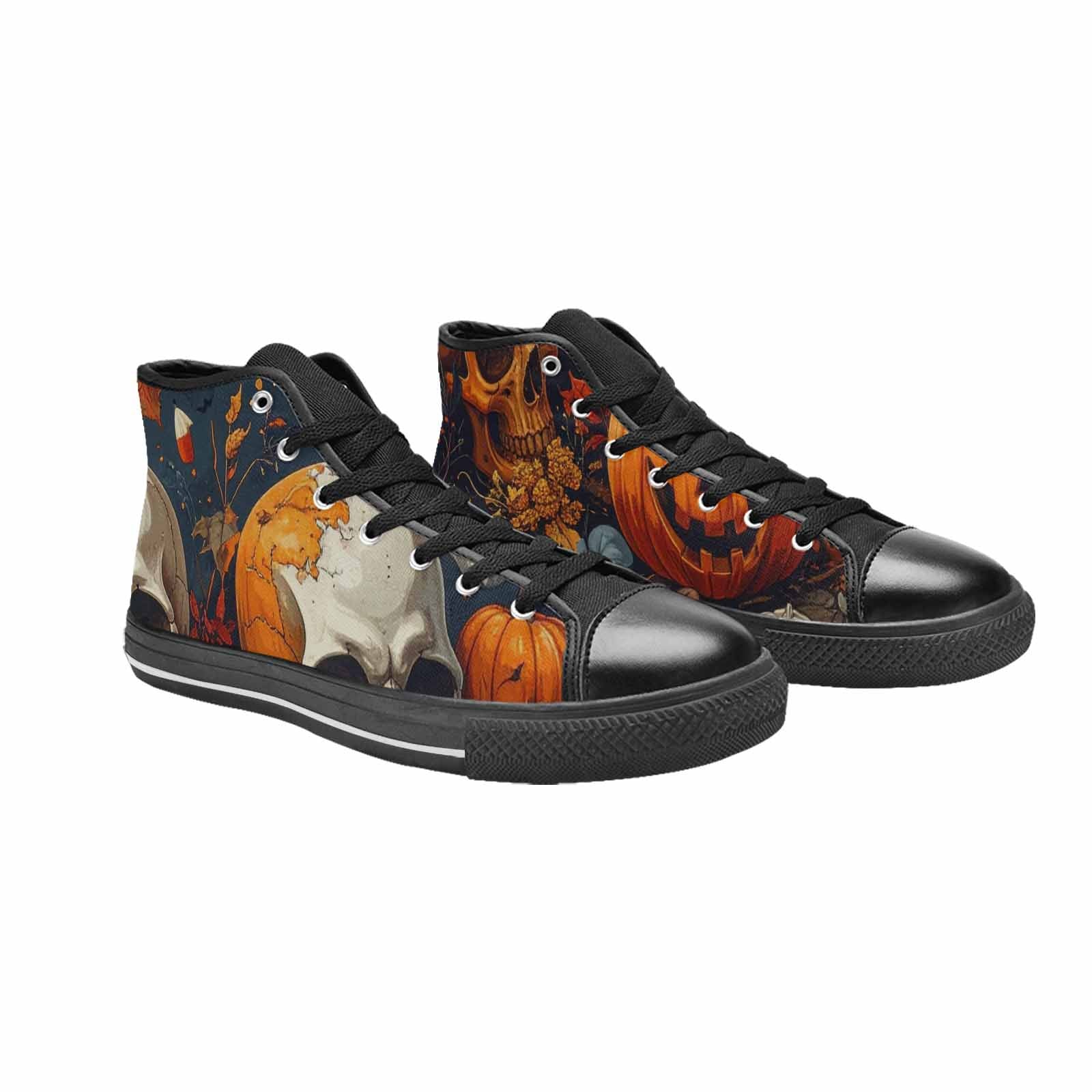 WOMEN'S Halloween Skulls Pumpkins High Top Canvas Dreamcore Custom Shoes