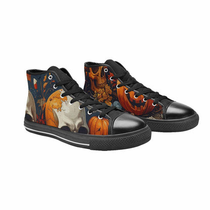 WOMEN'S Halloween Skulls Pumpkins High Top Canvas Dreamcore Custom Shoes