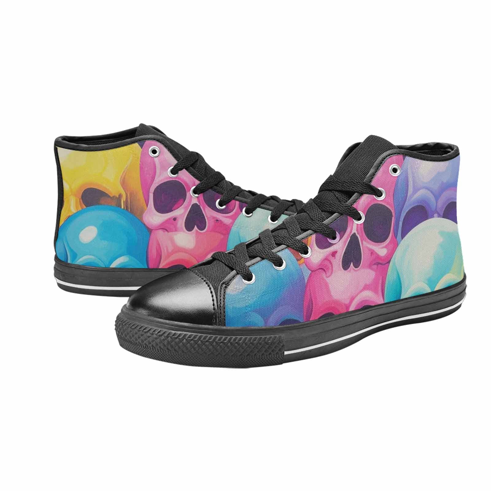 MEN'S Dripping Candy Skulls High Top Canvas Vivid Sneakers