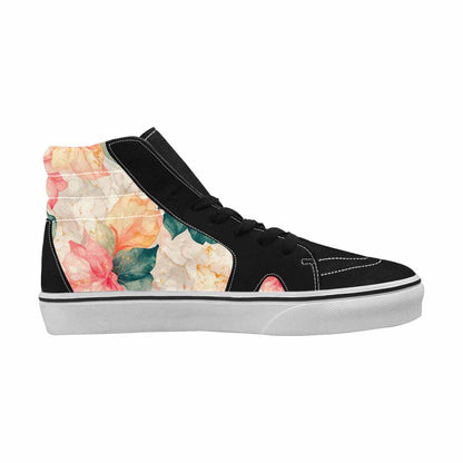WOMEN'S Marble Floral High Top Canvas Vibrant Chaos Shoes