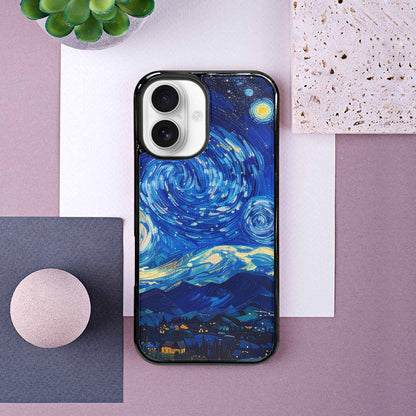 iPhone 16 Case — Starry Night Van Gogh Paint Art, Personalized Phone Case