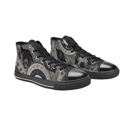 WOMEN'S Wolves Everywhere Collage High Top Canvas Dark Academia Sneakers