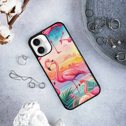 iPhone 16 Plus Case — Flamingo Tropical Flamingo Tropical Pattern Hundreds, Custom Designed Case Cover