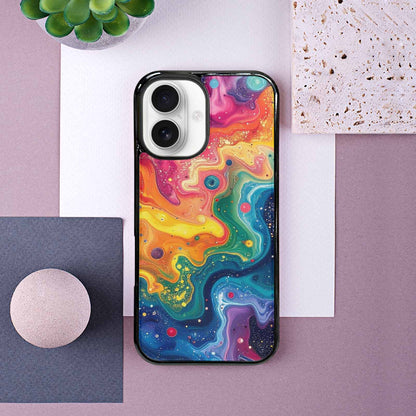 iPhone 16 Case — Galaxy Art Colorful Cosmic Dust Small, Custom Printed Phone Case