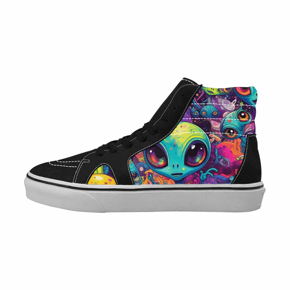 WOMEN'S Cartoon Alien Characters High Top Canvas Vivid Custom Sneakers