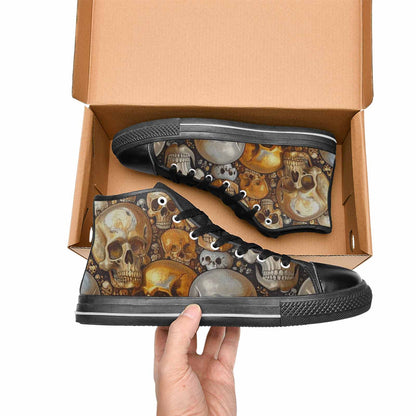 MEN'S Skulls - Metallic-Chrome- High Top Canvas Aesthetic Sneakers