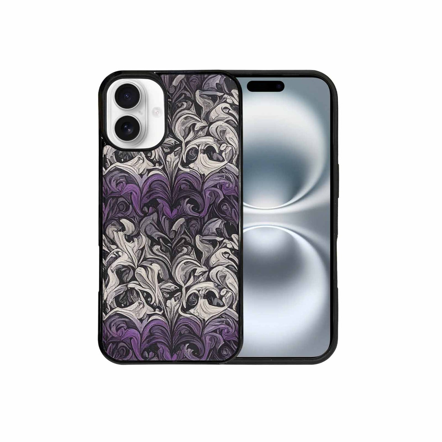 iPhone 16 Plus Case — Asexual Flag Color Theme Small Rainbow, Custom Printed Phone Case