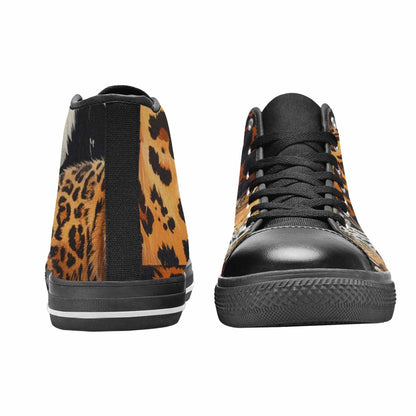 MEN'S Animal Print High Top Canvas Neon Fantasy Custom Sneakers
