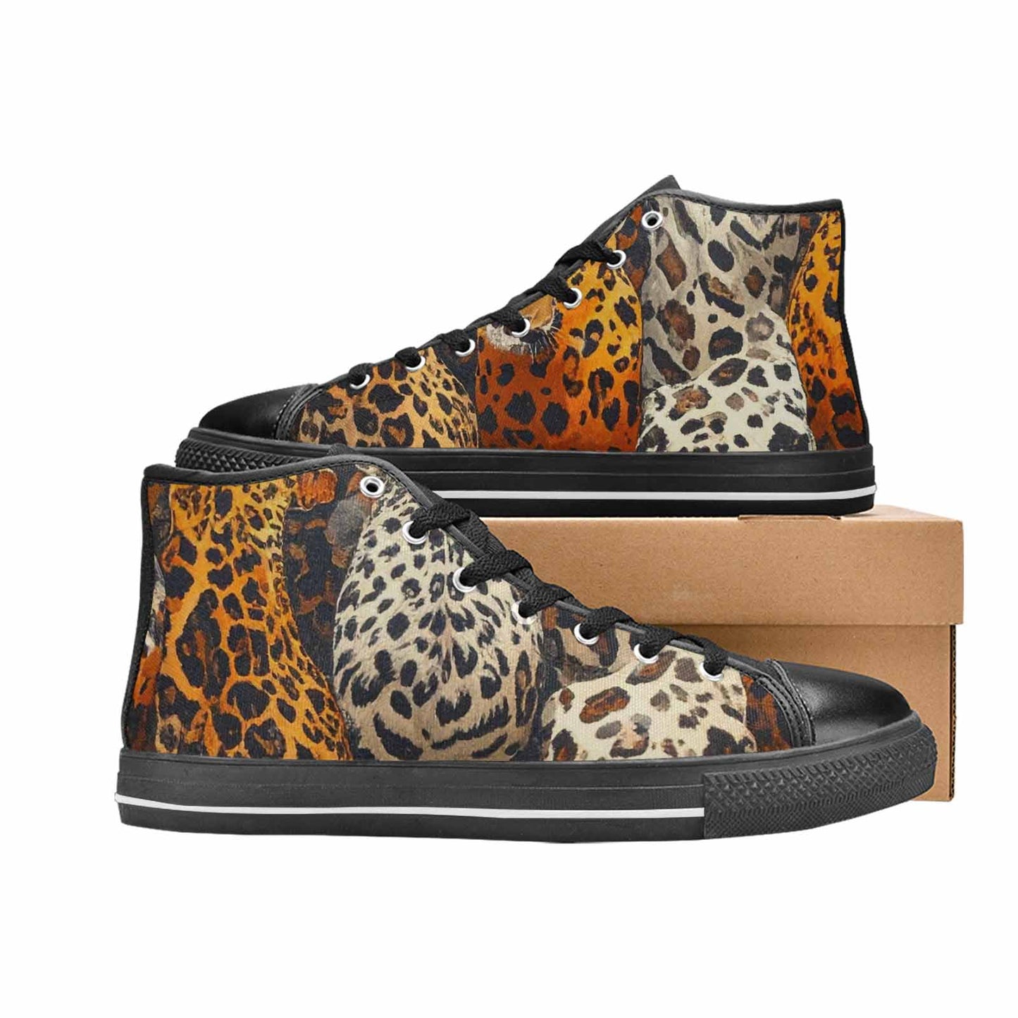 MEN'S Animal Print High Top Canvas Neon Fantasy Sneakers