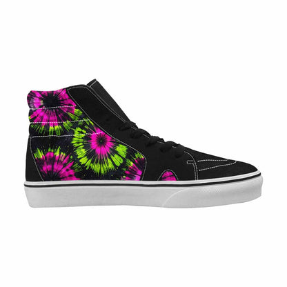 WOMEN'S Acid Wash Tie Dye Neon High Top Canvas Neon Fantasy Custom Sneakers