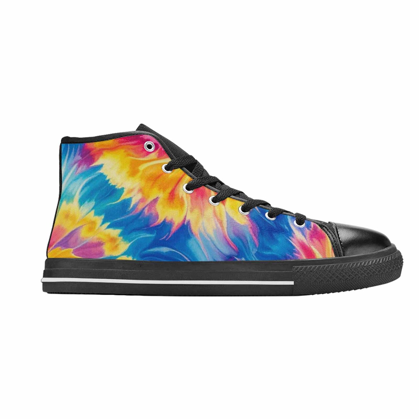 MEN'S Tie Dye Swirl High Top Canvas Grunge Custom Shoes