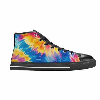 MEN'S Tie Dye Swirl High Top Canvas Grunge Custom Shoes