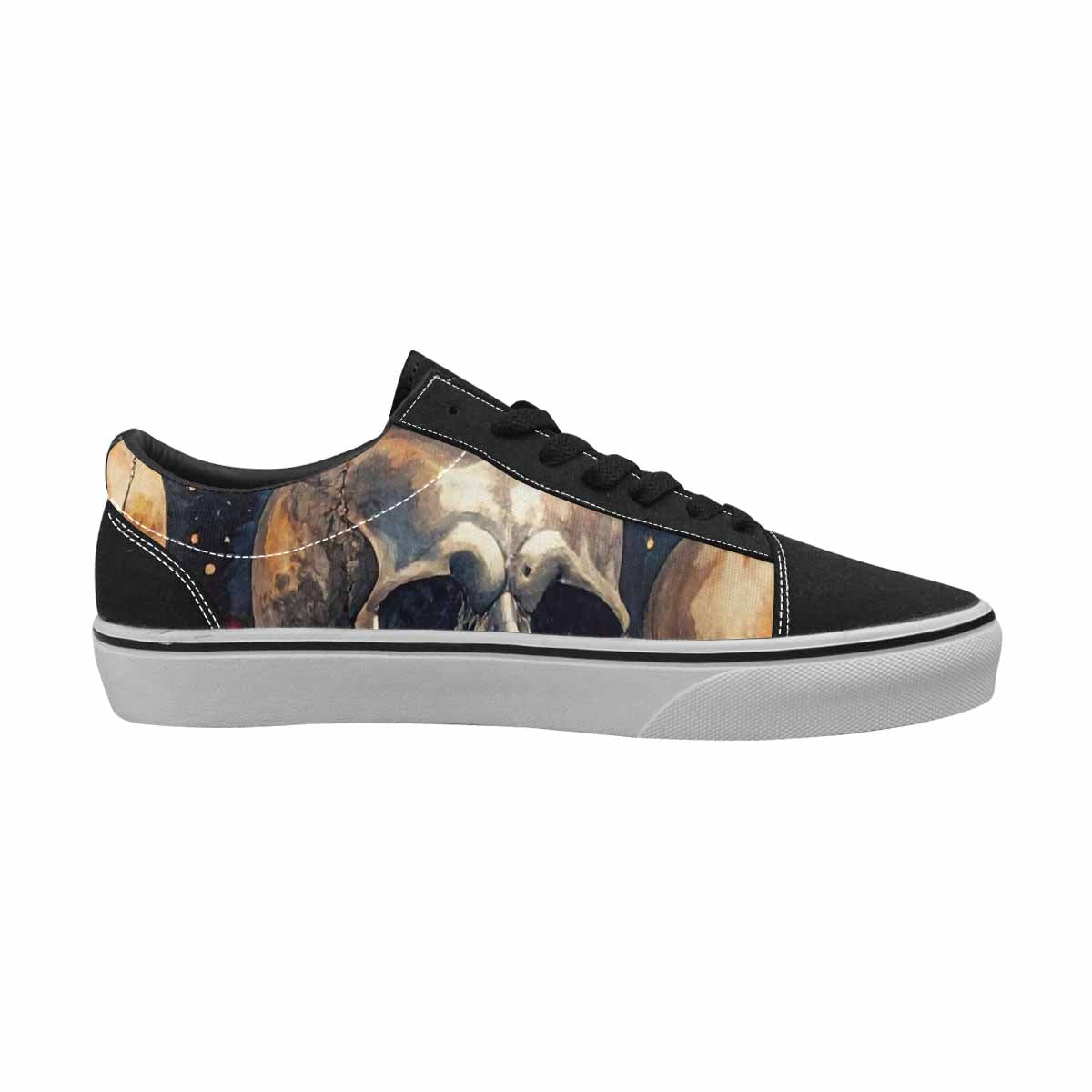 WOMEN'S Skulls - Flaming Canvas Lace-Up Cottagecore Shoes
