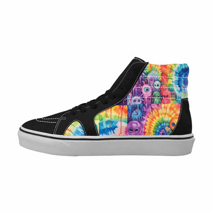 MEN'S Aliens  Tie Dye High Top Canvas Aesthetic Custom Shoes
