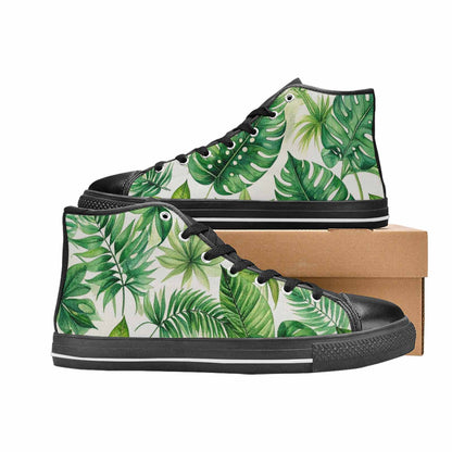 WOMEN'S Seven-Point Palmate Leaf High Top Canvas Cottagecore Sneakers