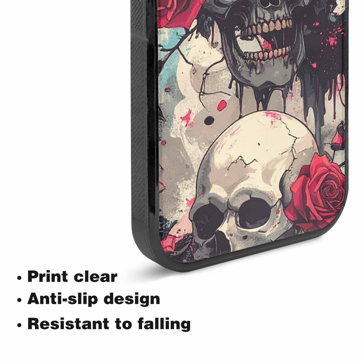 iPhone 15 Plus Case — Skulls And Roses Skulls And Roses, Customized Protective Case