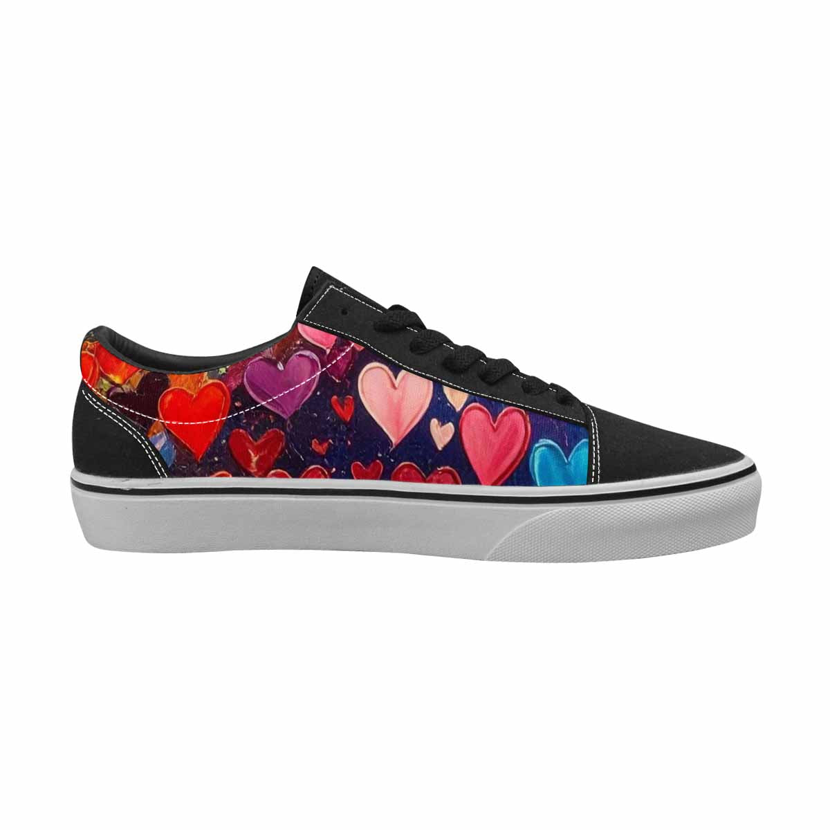 WOMEN'S Heart Burst Lace-Up Canvas Grunge Custom Shoes