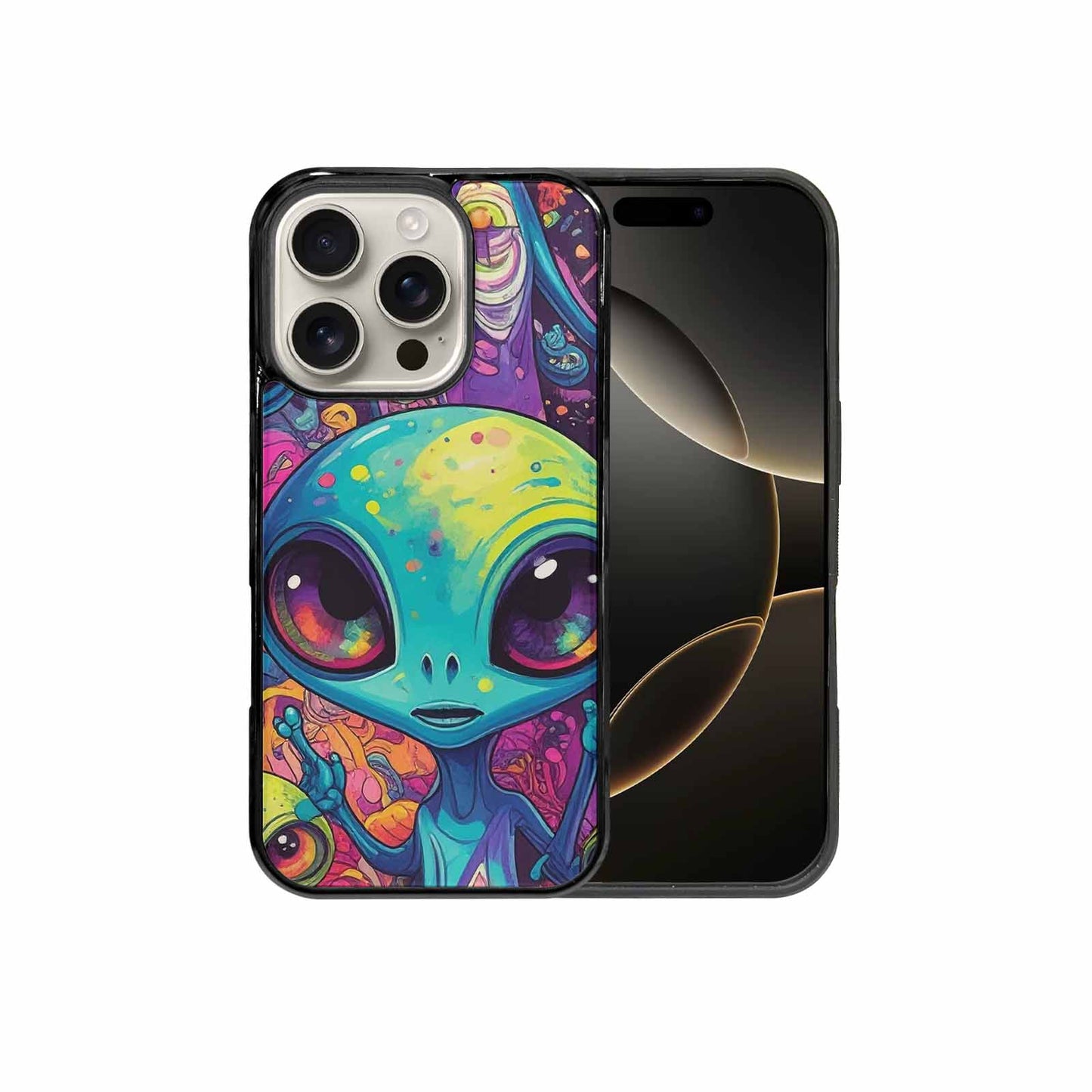 iPhone 16 Pro Case — Cartoon Alien Characters Personalized Phone Cover, Custom Phone Case