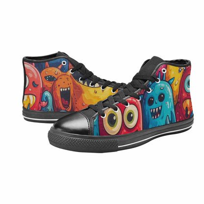 WOMEN'S Cartoon Monster Character High Top Canvas Neon Fantasy Shoes