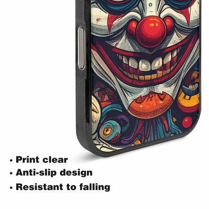 iPhone 16 Pro Case — Evil Circus Heads Faces Overlapping Patterns, Customized Protective Case