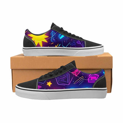 WOMEN'S 80s Retro Motif Lace-Up Canvas Dark Academia Custom Sneakers