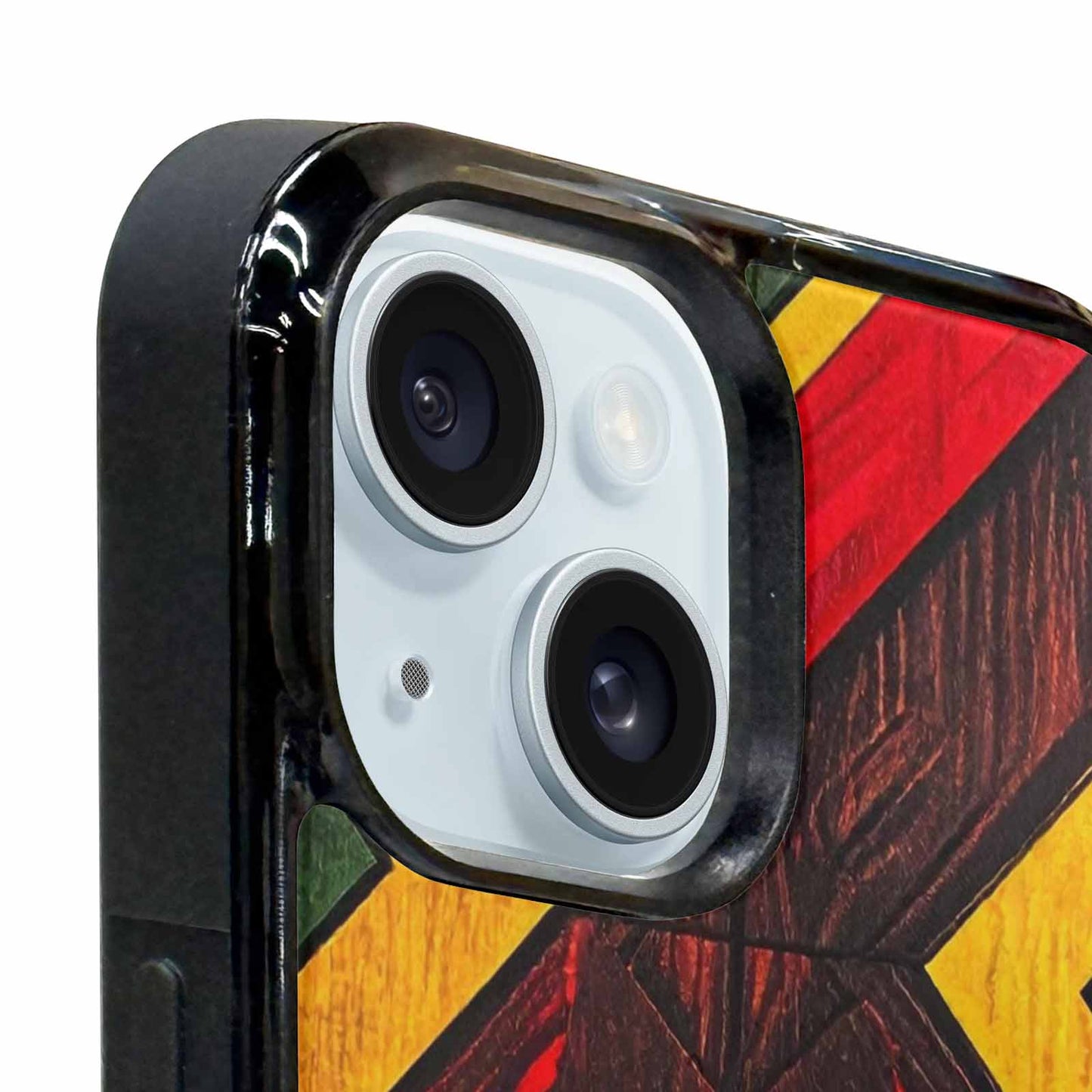 iPhone 15 Case — African Kente Cloth Inspired Pattern Geometric, Custom Made Phone Cover