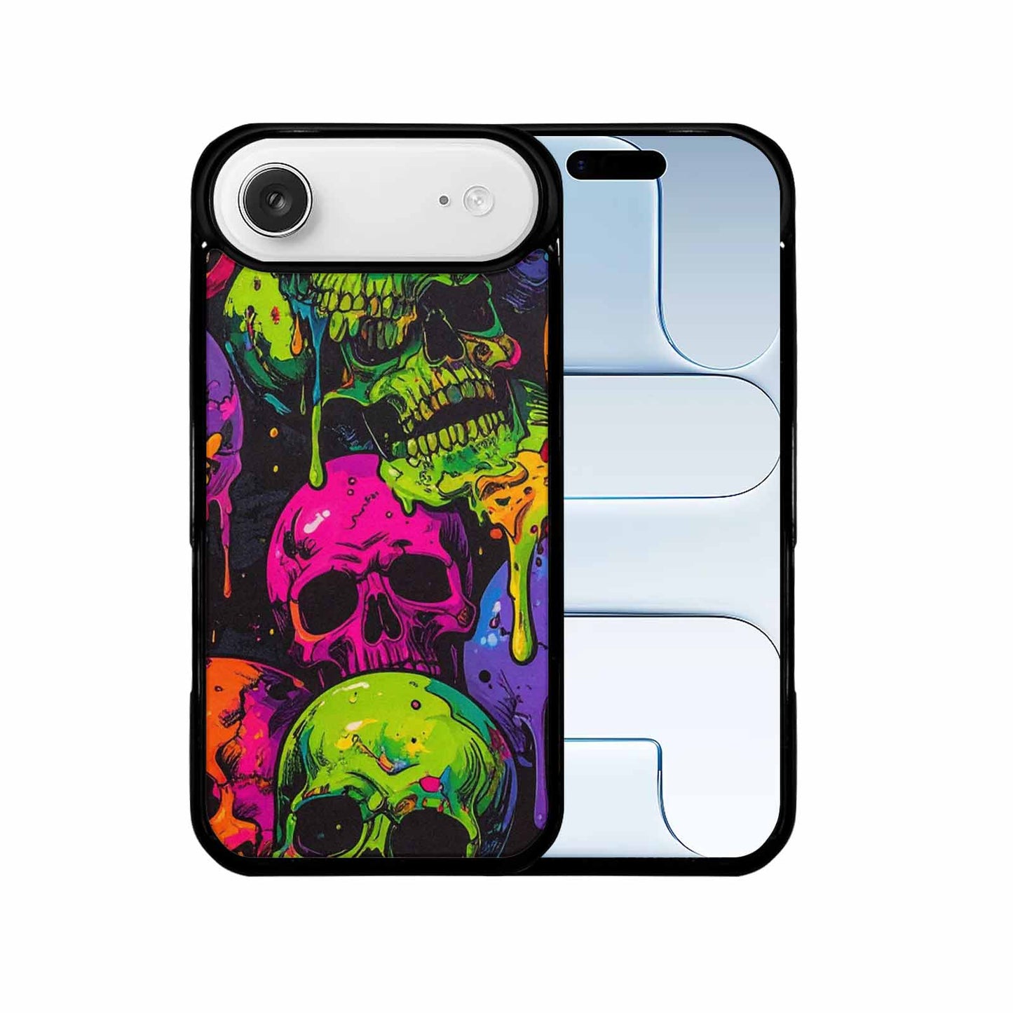iPhone 17 Air Case — Vibrant Camo Of Skeletons Neon Camo, Personalized Phone Case